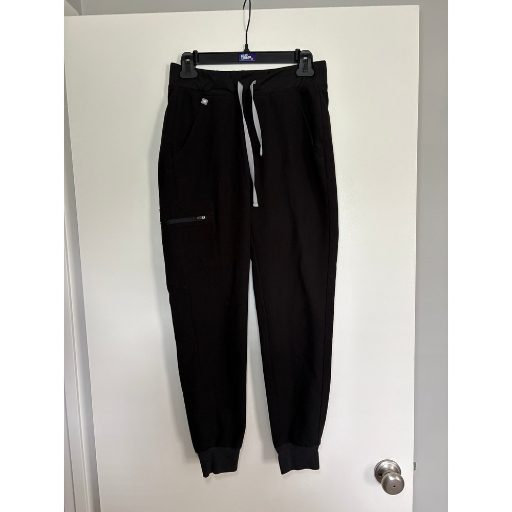 FIGS Scrub Joggers XS Black Technical Collection Zamora Cargo Pants - Picture 1 of 5